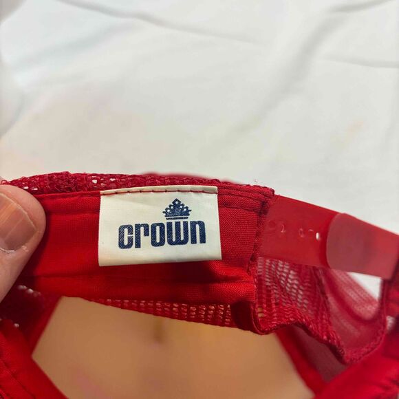 UPS Next Day Air Vintage Crown Trucker Cap Hat Red White Mesh Snapback One Size - Picture 8 of 12